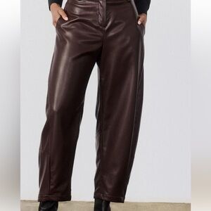 Princess Polly Chocolate Brown Faux Leather Pants